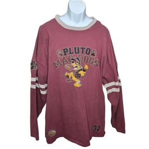 Disney Mens Y2K Pluto Mad-Dogs Football Jersey Size XXL Cartoon Gameday Whimsy